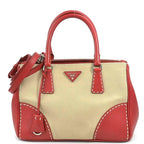 Beige Fabric Prada Handbag