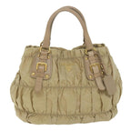 Beige Fabric Prada Handbag