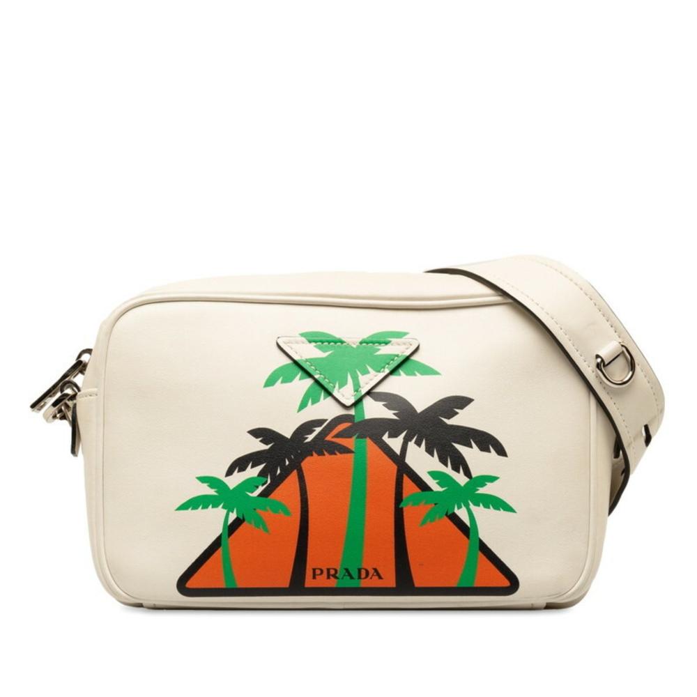 Beige Fabric Prada Shoulder Bag