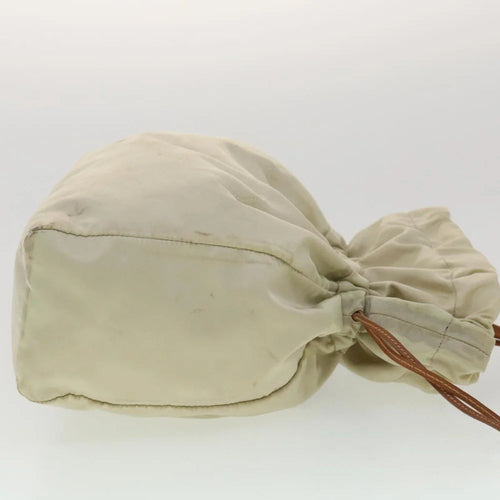 Beige Fabric Prada Shoulder Bag