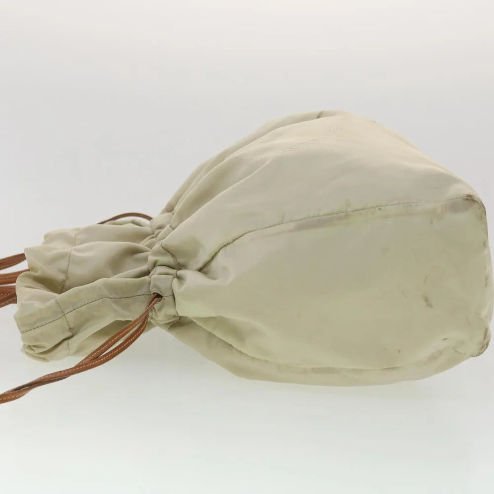 Beige Fabric Prada Shoulder Bag