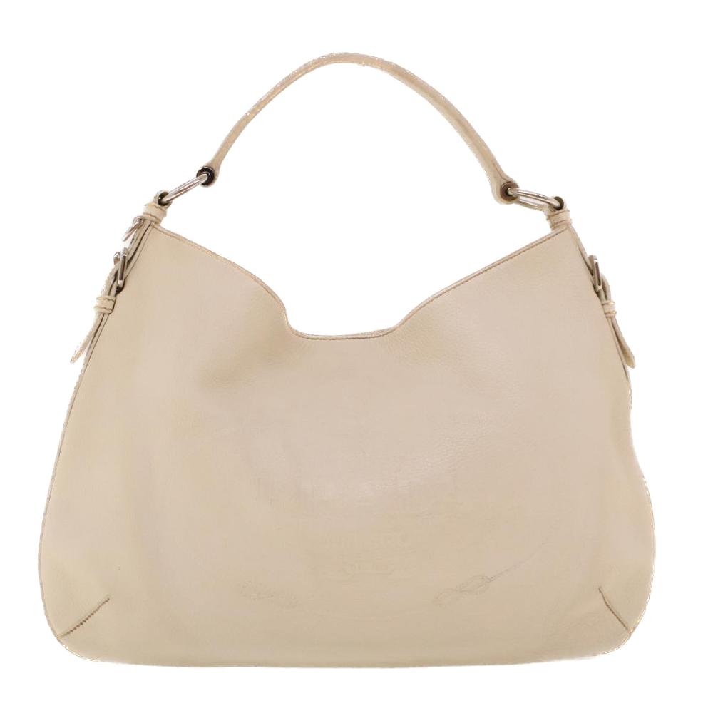 Beige Leather Prada Shoulder Bag