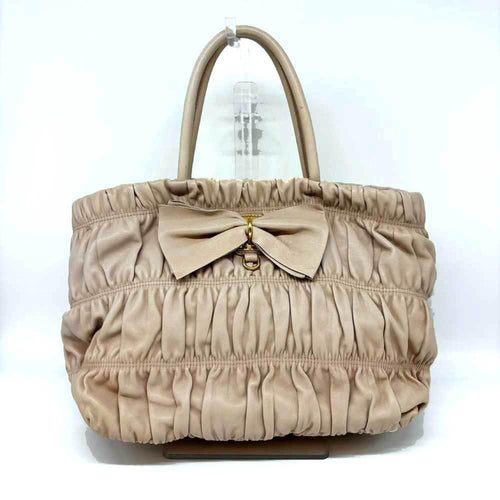Beige Leather Prada Handbag