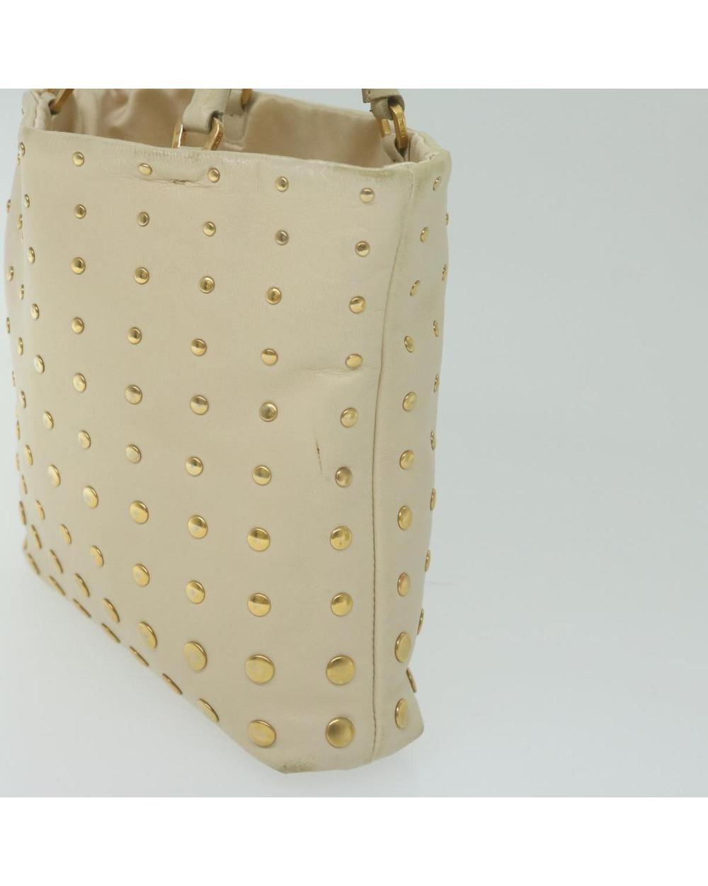 Beige Leather Prada Handbag