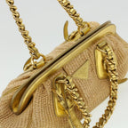 Beige Leather Prada Shoulder Bag