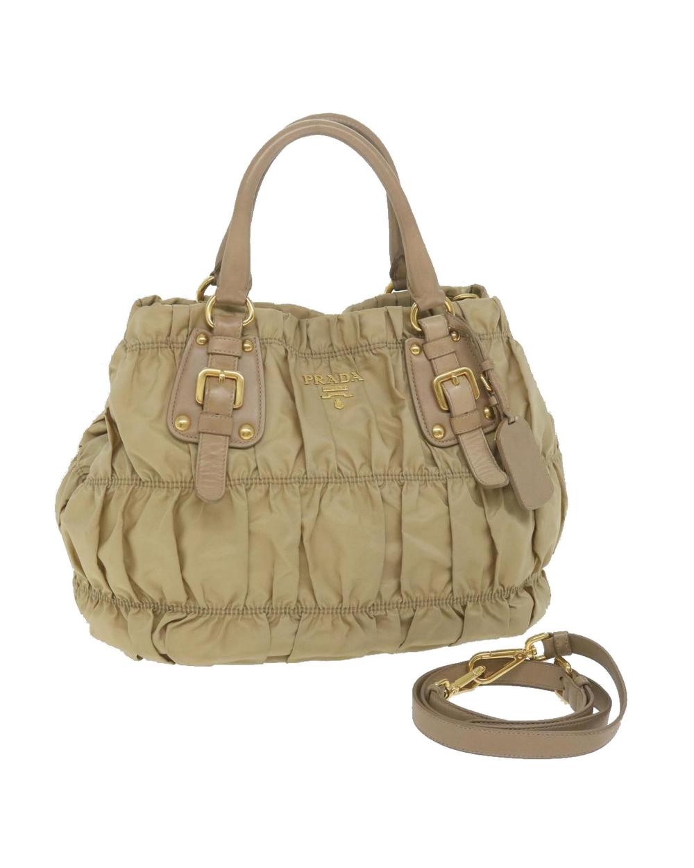 Beige Nylon Prada Handbag