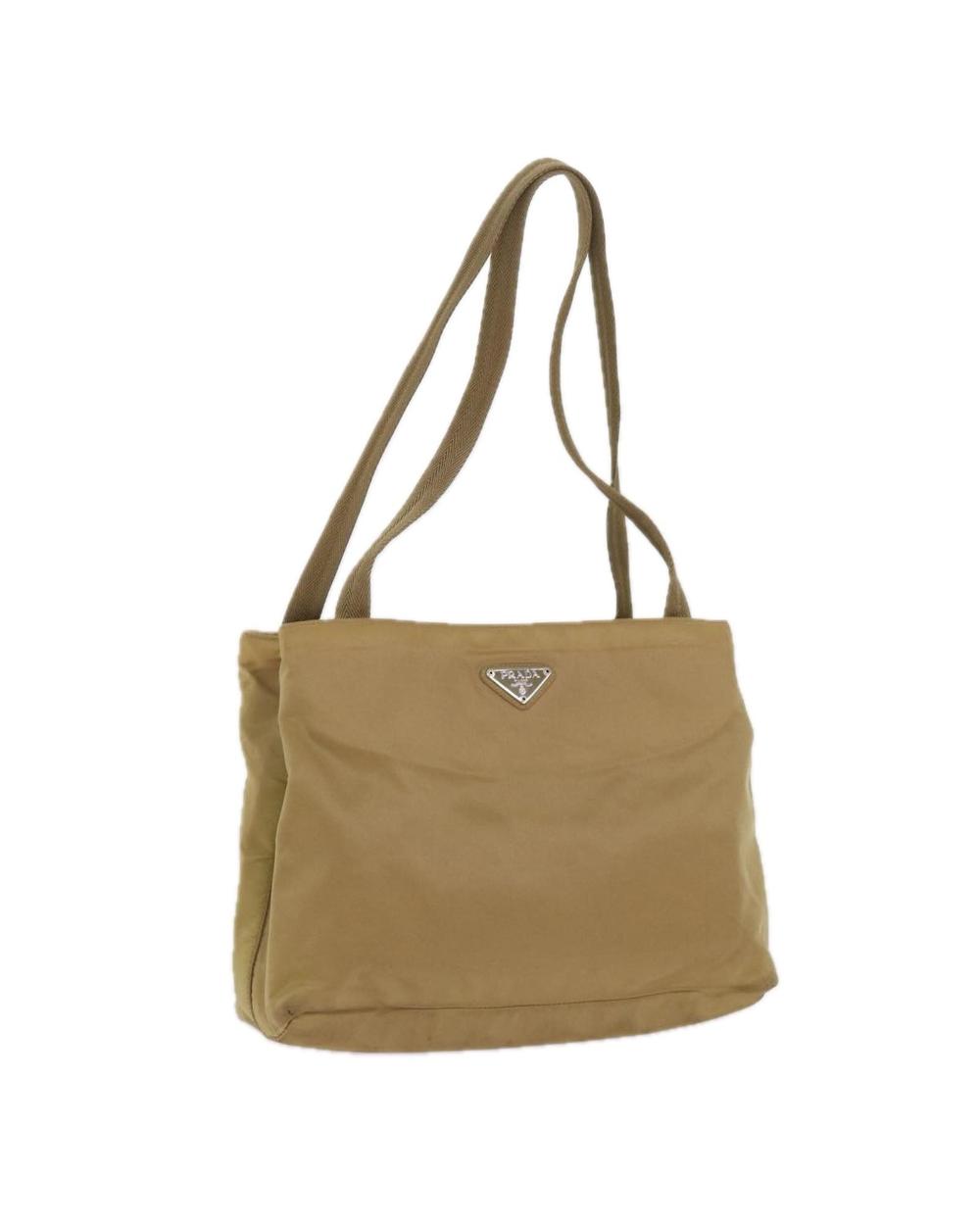 Beige Nylon Prada Shoulder Bag