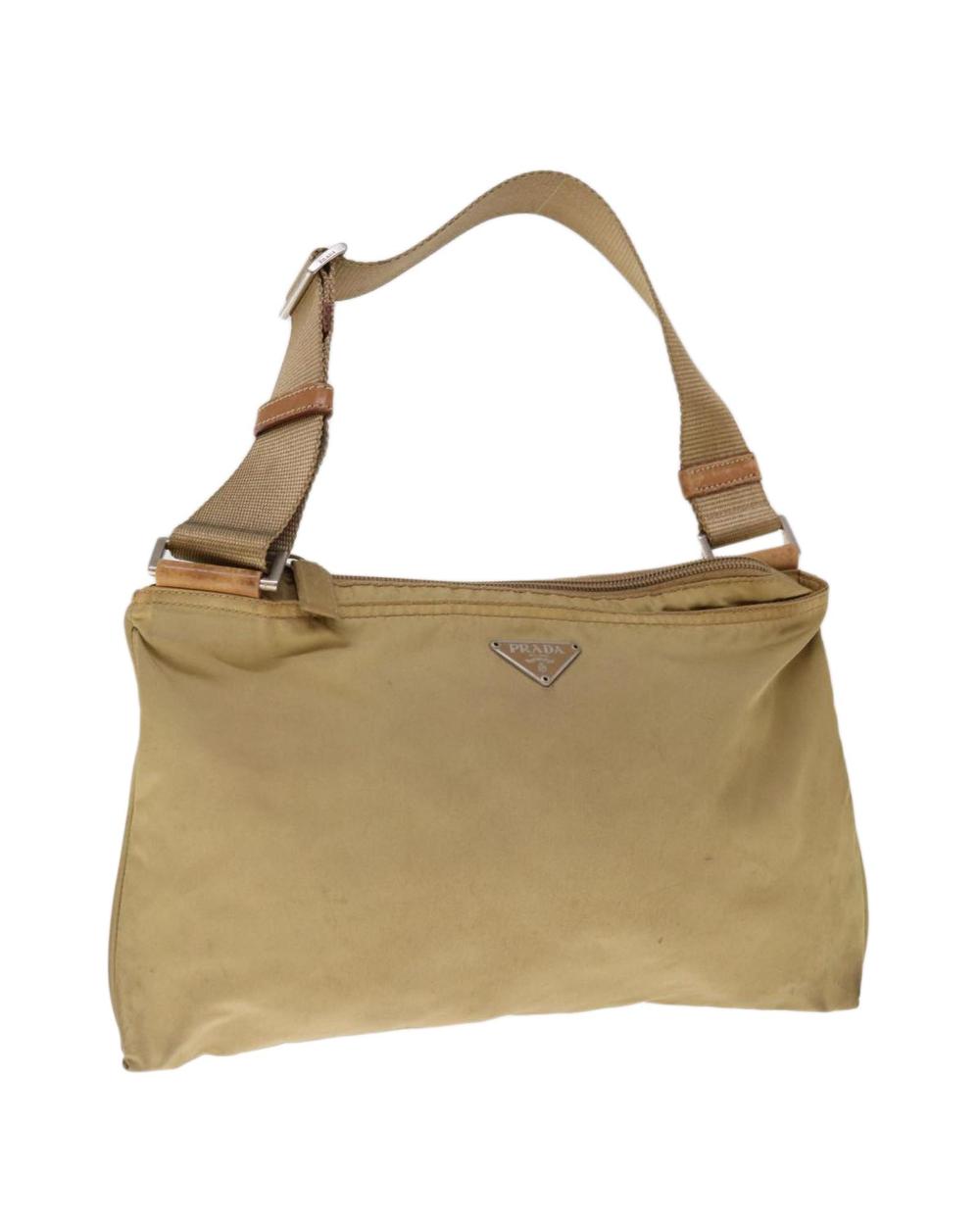 Beige Nylon Prada Shoulder Bag