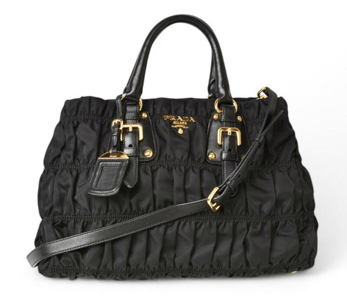 Black Canvas Prada Handbag