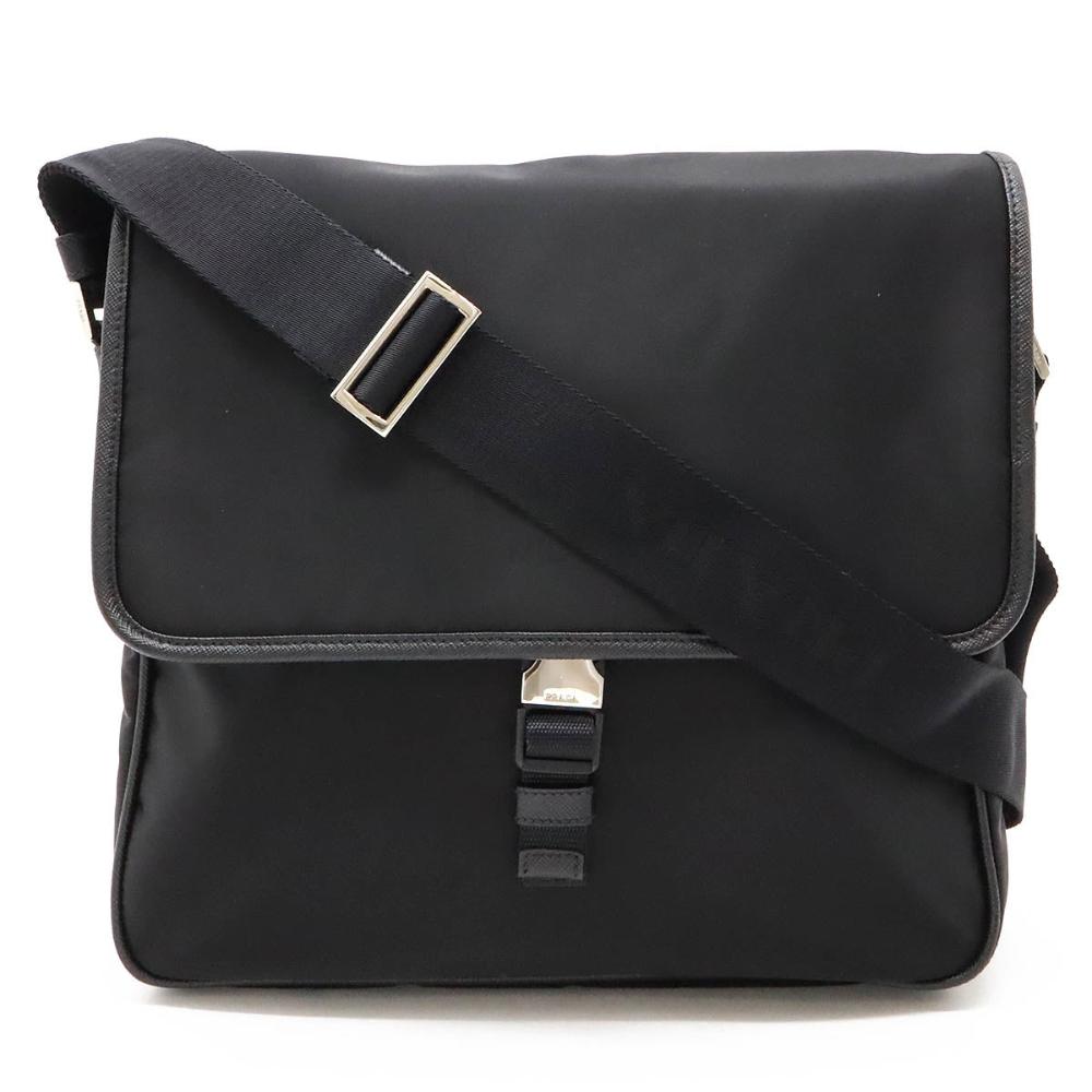 Black Canvas Prada Shoulder Bag