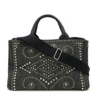 Black Denim Prada Canapa Tote