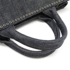 Black Denim Prada Canapa Tote