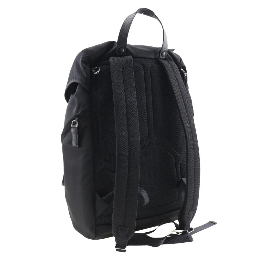 Black Fabric Prada Backpack