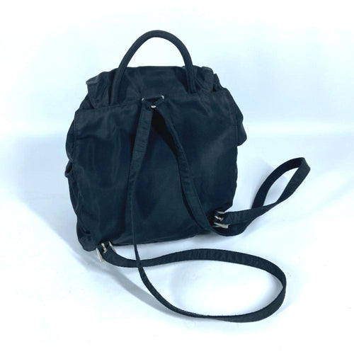 Black Fabric Prada Backpack