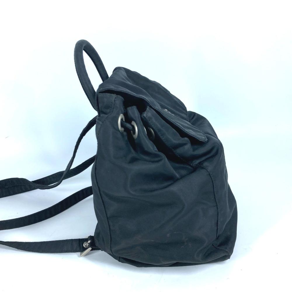 Black Fabric Prada Backpack