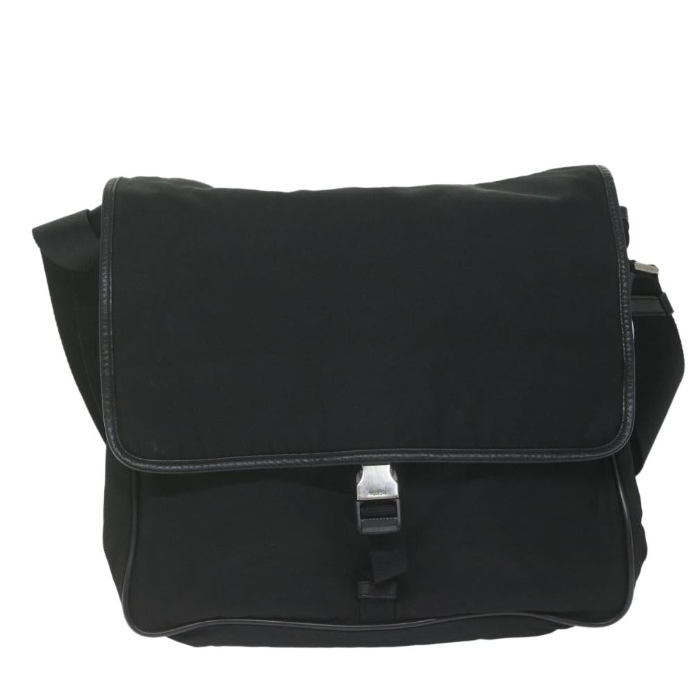 Black Fabric Prada Shoulder Bag