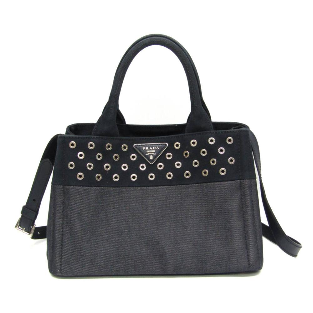 Black Fabric Prada Shoulder Bag