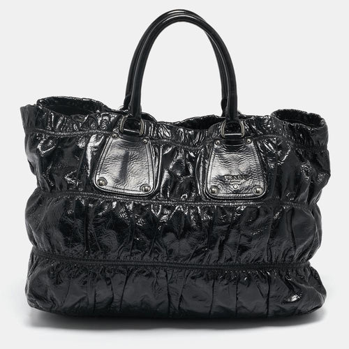 Black Fabric Prada Tote