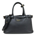 Black Leather Prada Shoulder Bag
