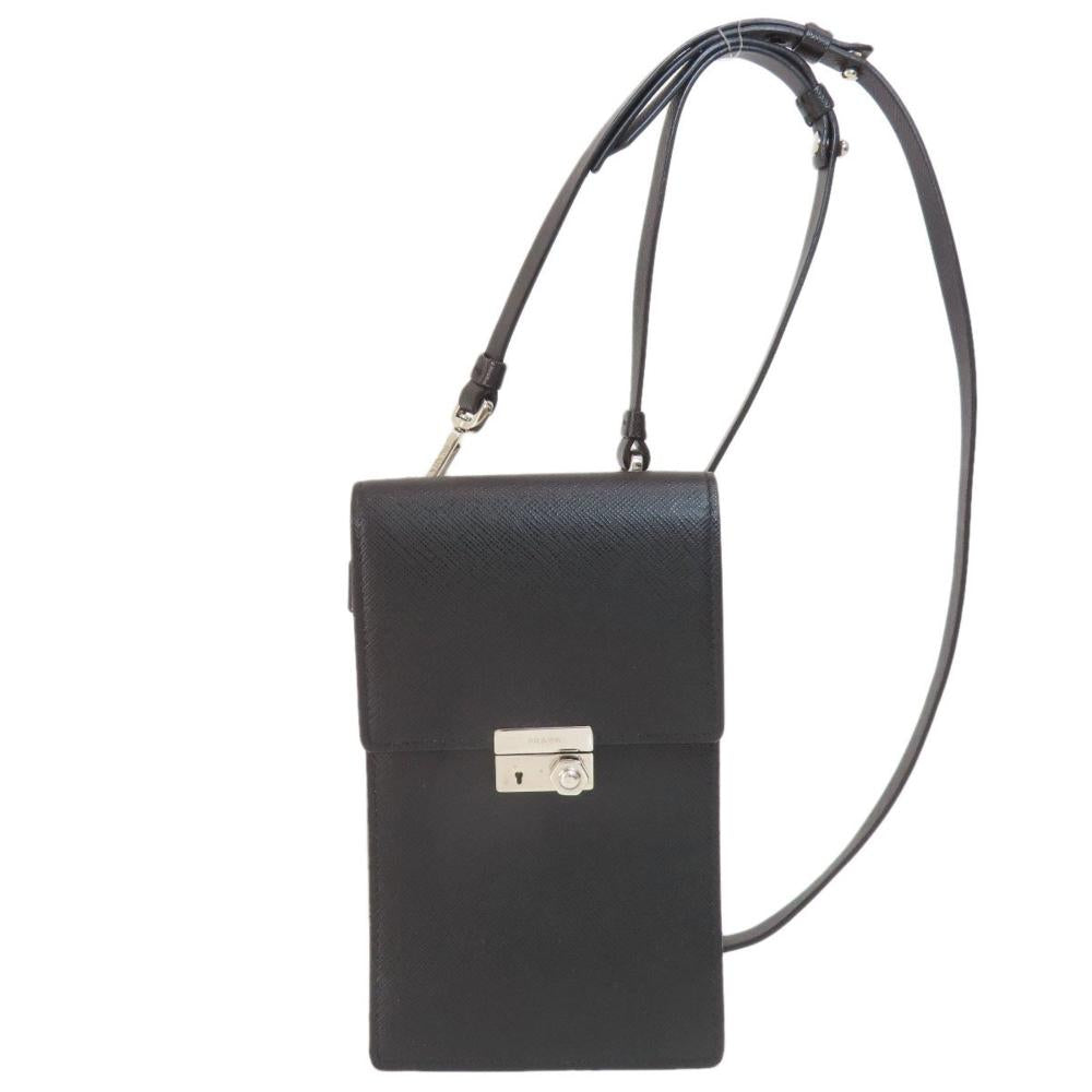 Black Leather Prada Shoulder Bag