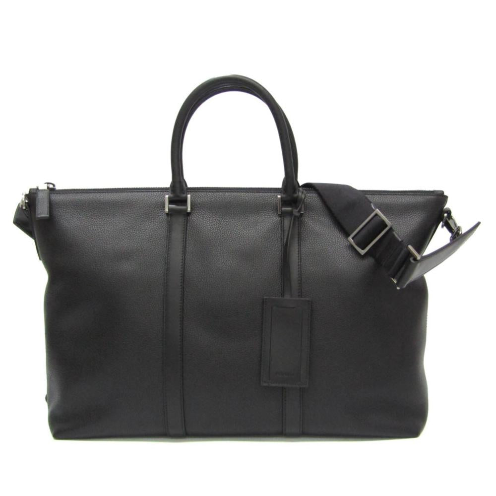 Black Leather Prada Handbag