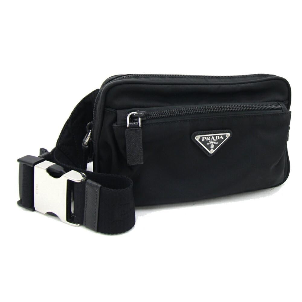 Black Leather Prada Belt Bags