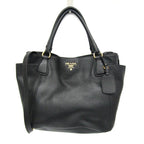 Black Leather Prada Handbag