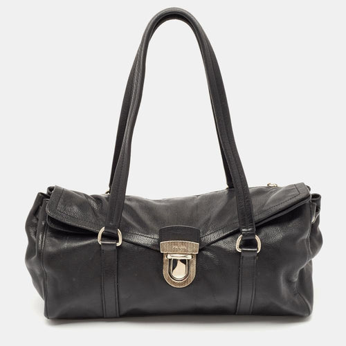 Black Leather Prada Shoulder Bag