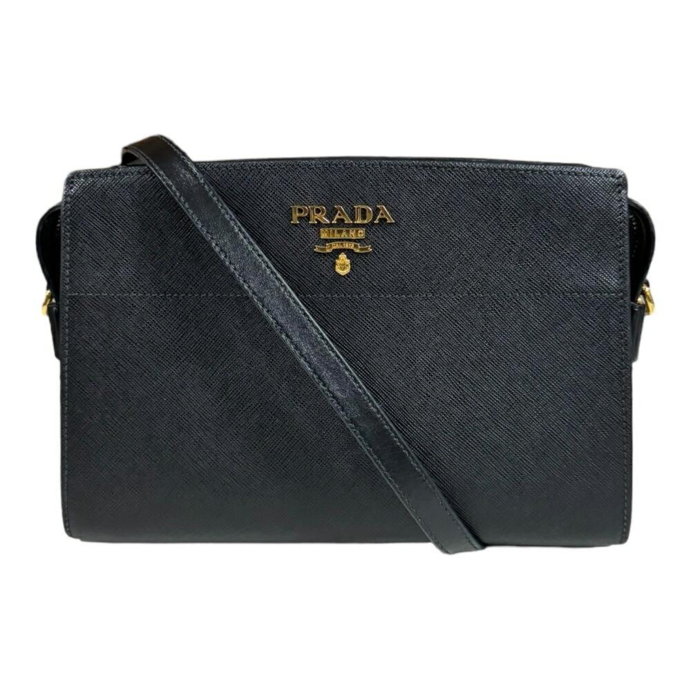 Black Leather Prada Shoulder Bag
