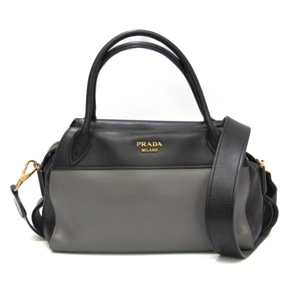 Black Leather Prada Shoulder Bag
