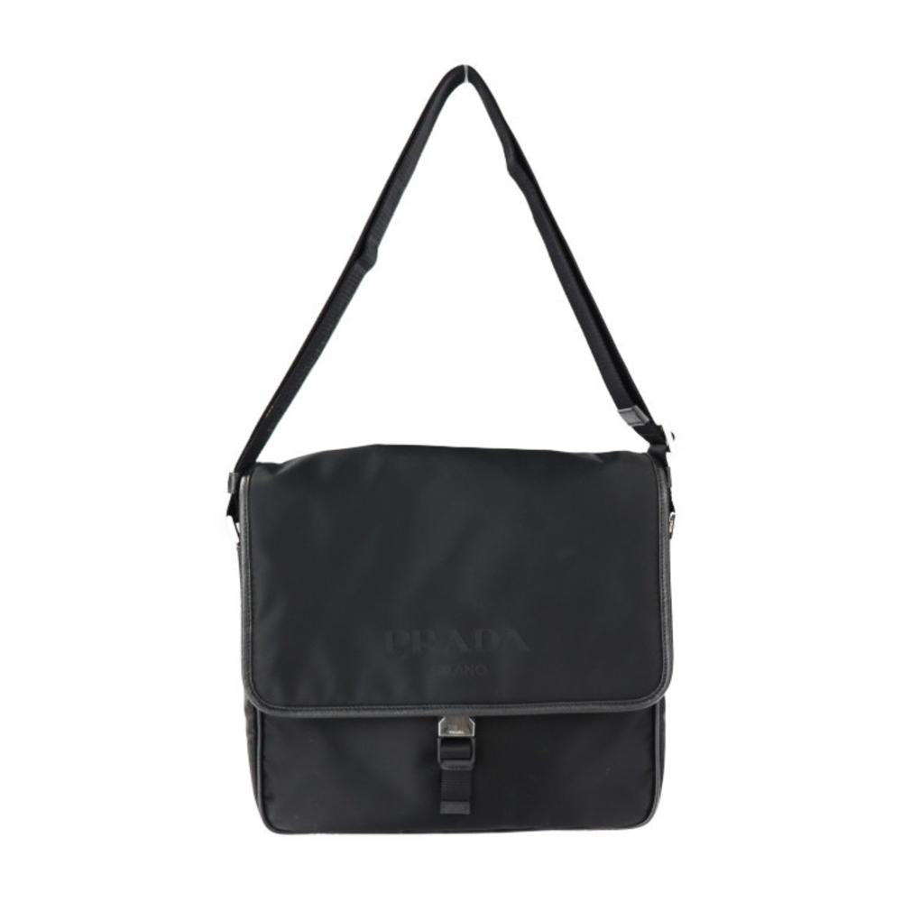 Black Leather Prada Shoulder Bag