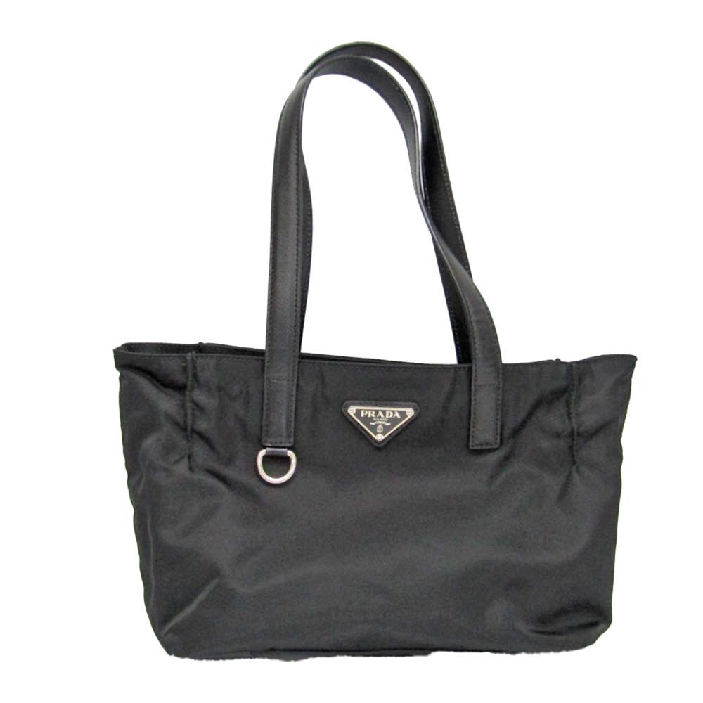 Black Leather Prada Handbag