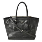 Black Leather Prada Shoulder Bag