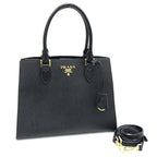 Black Leather Prada Handbag