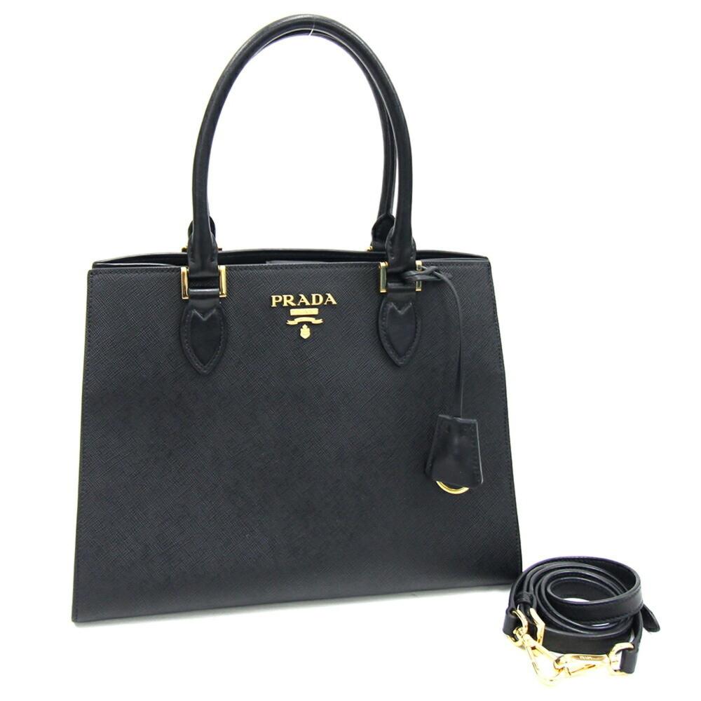 Black Leather Prada Handbag
