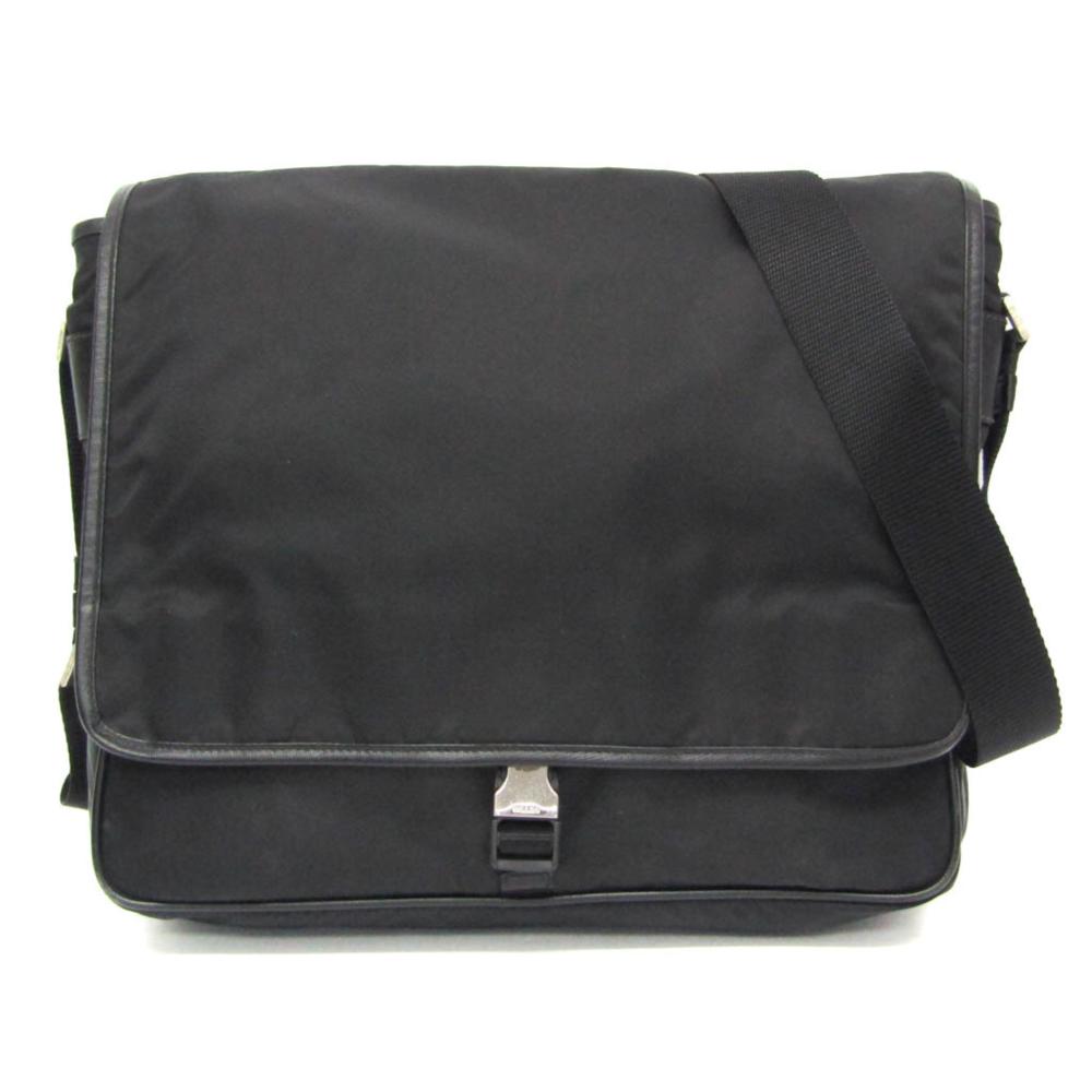 Black Leather Prada Shoulder Bag