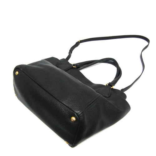 Black Leather Prada Handbag