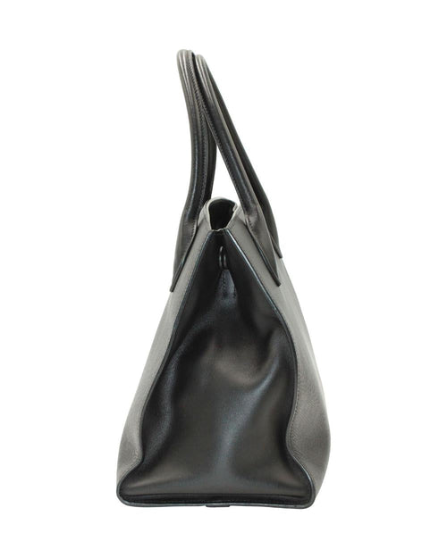Black Leather Prada Tote