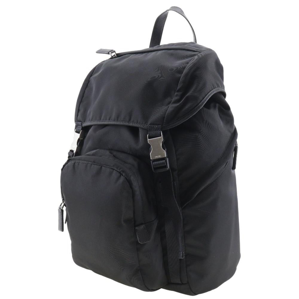 Black Leather Prada Backpack