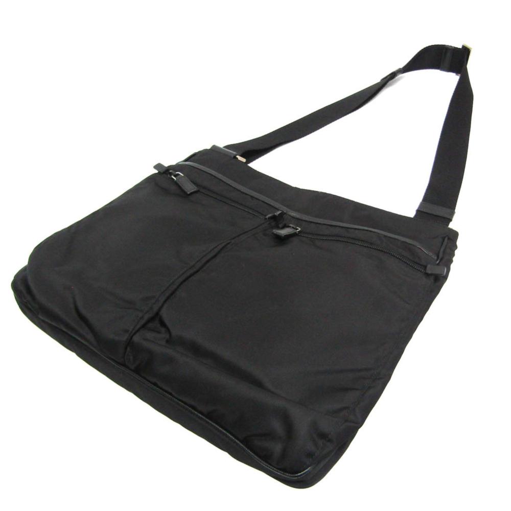 Black Leather Prada Shoulder Bag