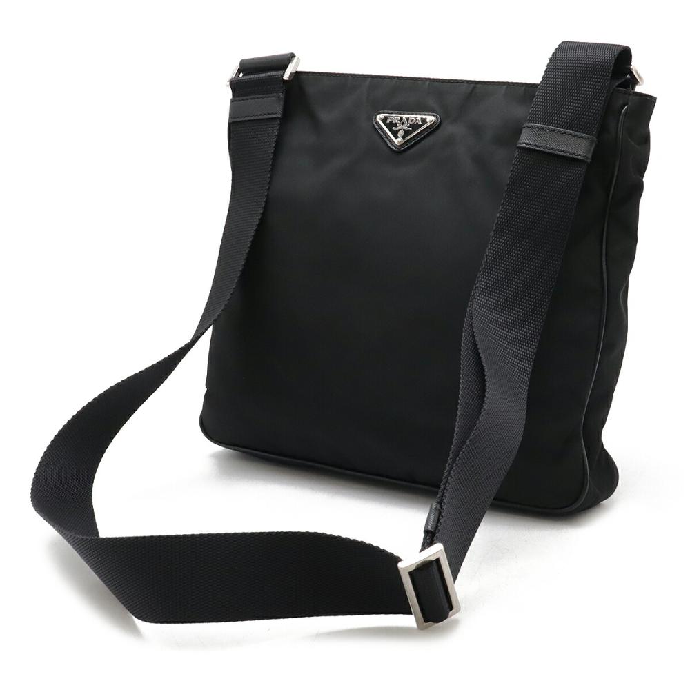 Black Leather Prada Shoulder Bag