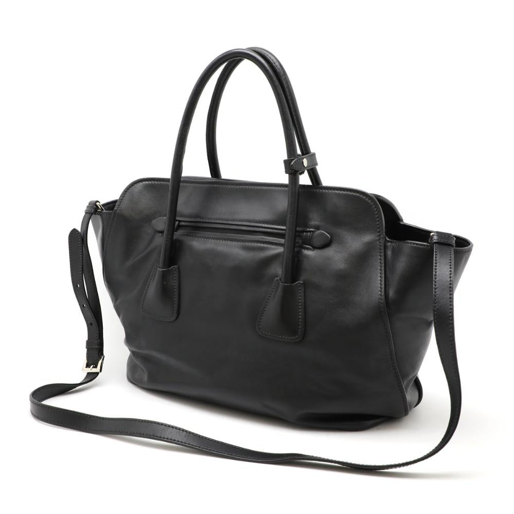 Black Leather Prada Handbag