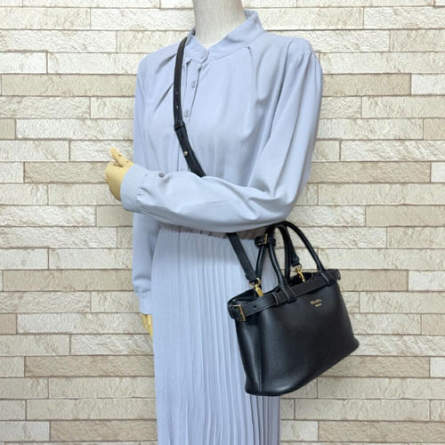 Black Leather Prada Shoulder Bag