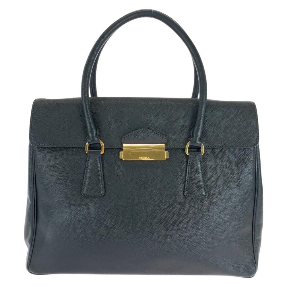 Black Leather Prada Handbag