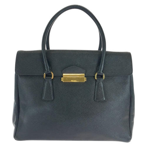 Black Leather Prada Handbag