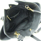 Black Leather Prada Handbag
