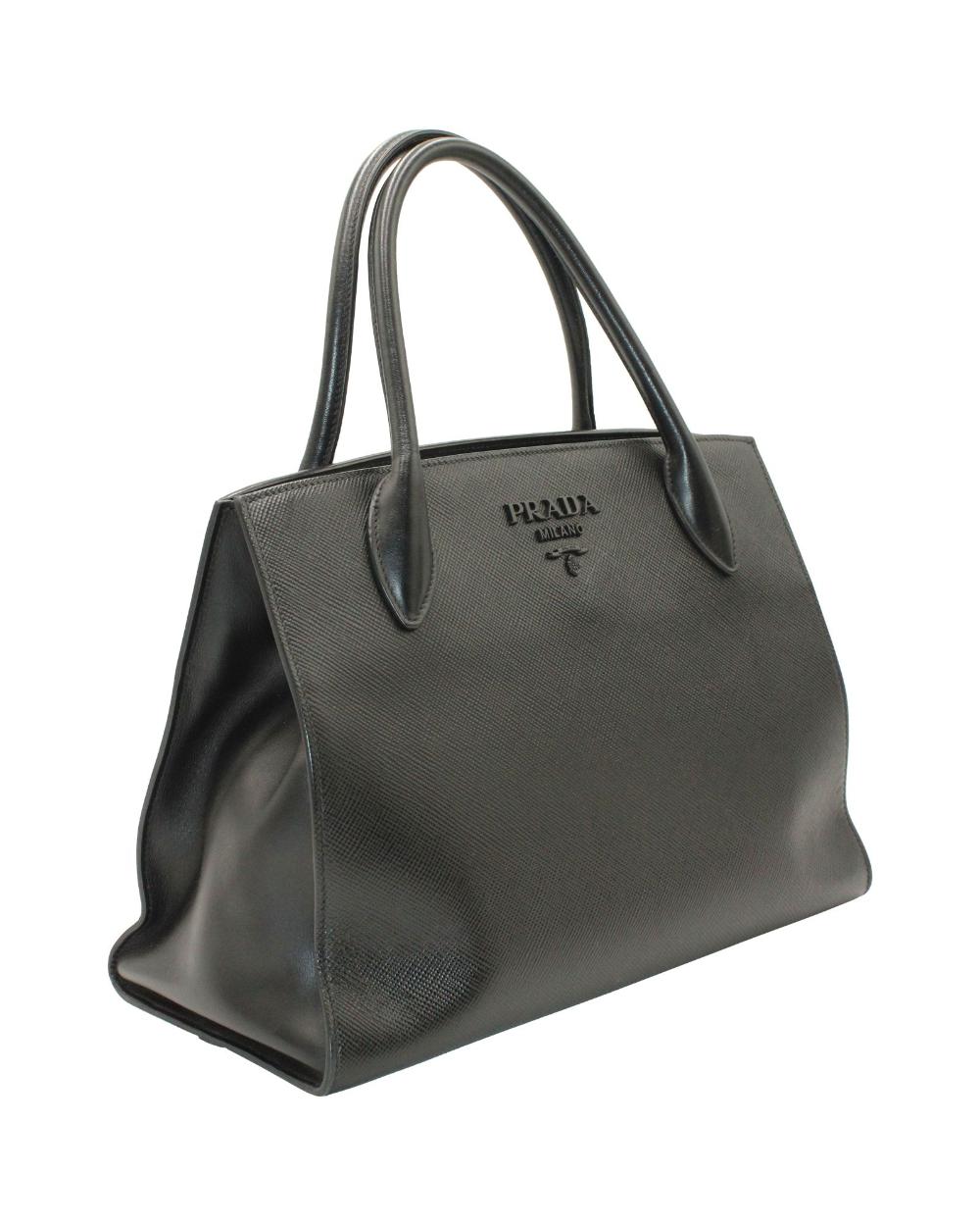 Black Leather Prada Tote
