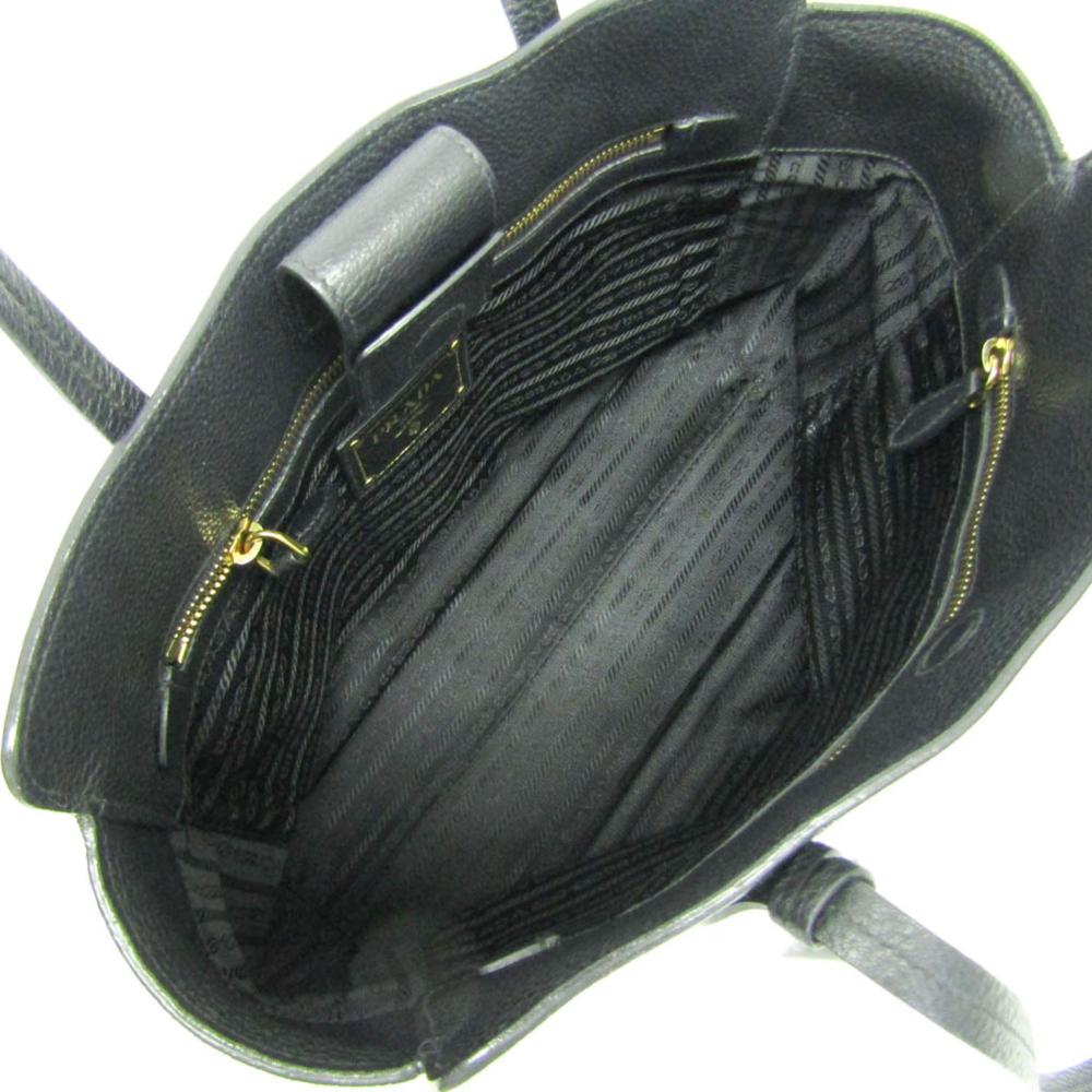 Black Leather Prada Shoulder Bag