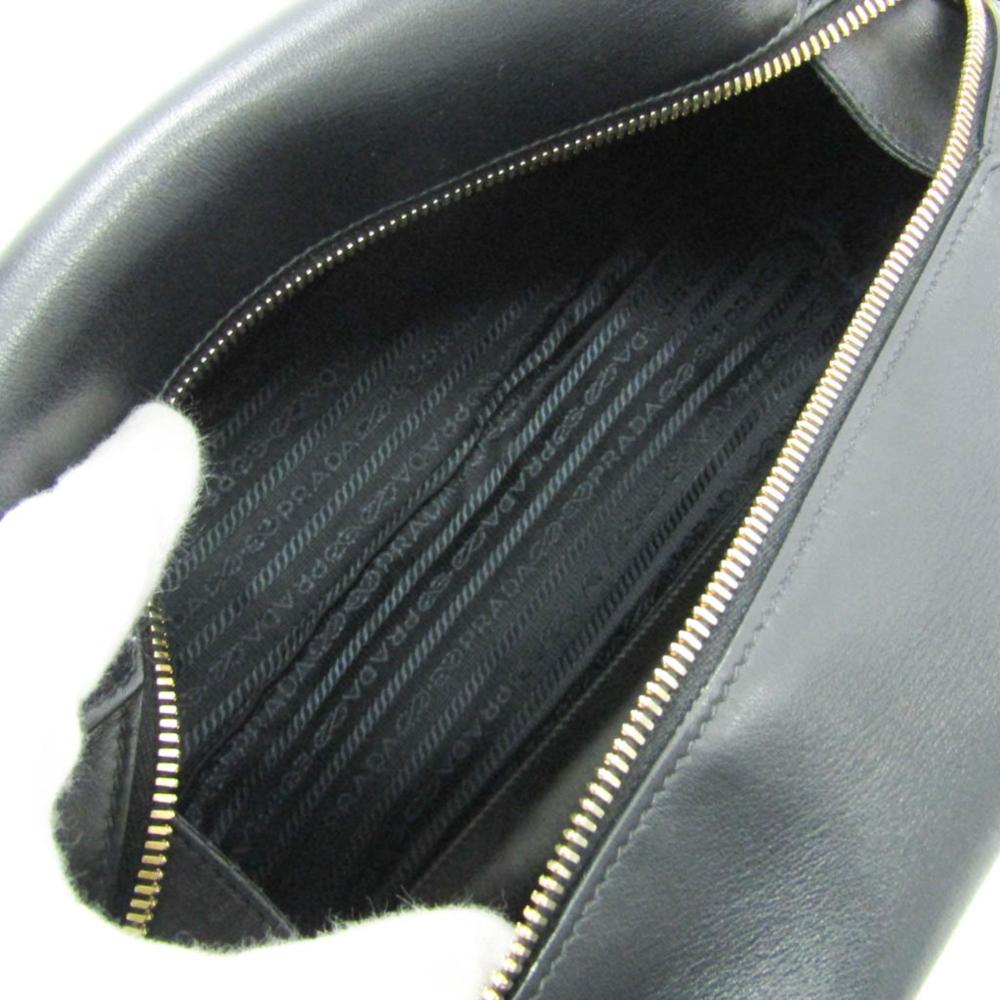 Black Leather Prada Shoulder Bag