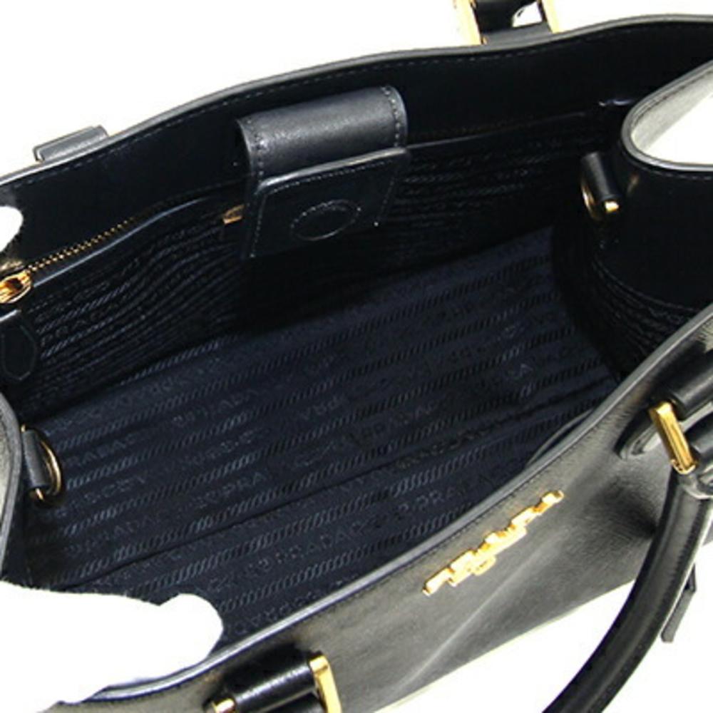 Black Leather Prada Handbag